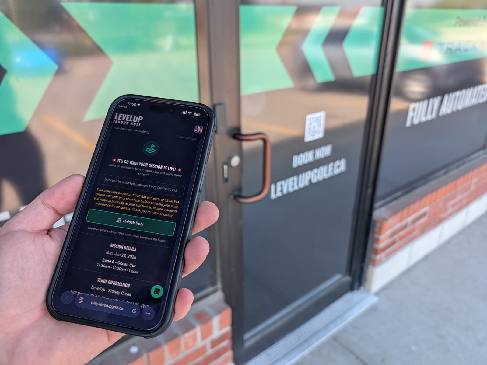 Unlocking the facility door from the LevelUp app